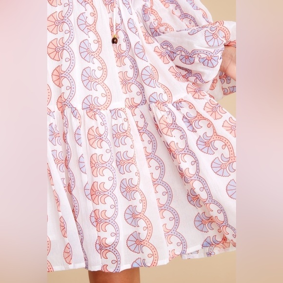 NWT Oliphant Balloon Sleeve Short Dress in Red Holland Print, XS - Picture 9 of 10